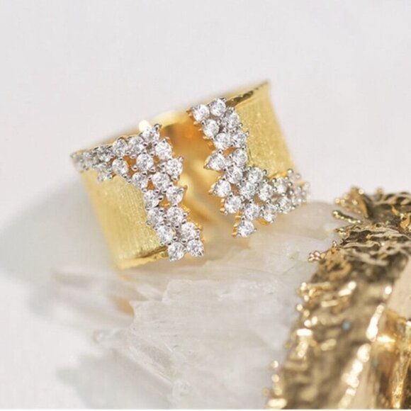 Zara 18K Yellow Gold Plated Ring Size 9 New - Picture 2 of 6